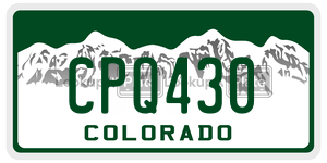 CPQ430  license plate in CO