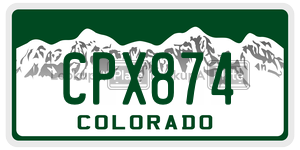 CPX874  license plate in CO