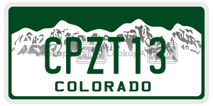 CPZT13 license plate in Colorado