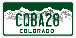 CQBA28  license plate in CO