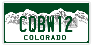 CQBW12  license plate in CO