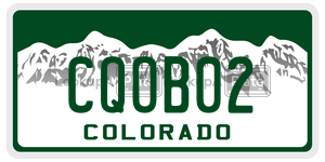 CQOB02 license plate in Colorado
