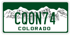 CQON74  license plate in CO