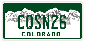 CQSN26  license plate in CO