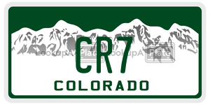 CR7  license plate in CO