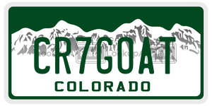CR7GOAT  license plate in CO
