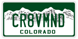 CR8VMND  license plate in CO