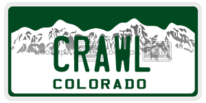 CRAWL  license plate in CO