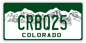 CRBQ25 license plate in Colorado