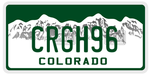 CRGH96  license plate in CO
