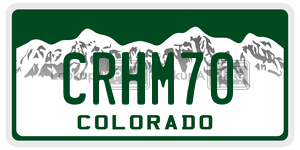 CRHM70  license plate in CO
