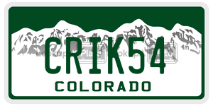 CRIK54 license plate in Colorado