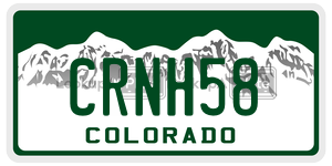 CRNH58 license plate in Colorado