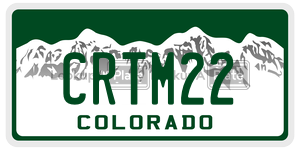 CRTM22  license plate in CO