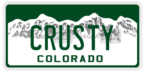 CRUSTY  license plate in CO