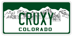 CRUXY license plate in Colorado