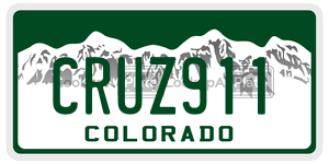 CRUZ911  license plate in CO