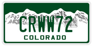 CRWW72 license plate in Colorado