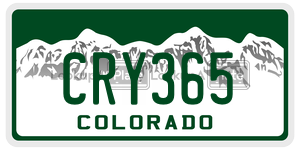 CRY365  license plate in CO