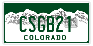 CSGB21 license plate in Colorado
