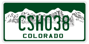 CSH038  license plate in CO