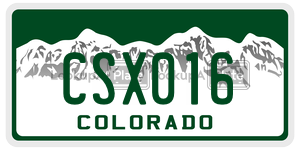 CSX016  license plate in CO