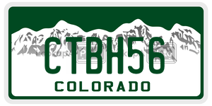 CTBH56 license plate in Colorado