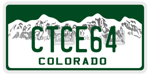 CTCE64  license plate in CO