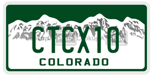 CTCX10  license plate in CO