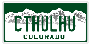 CTHULHU license plate in Colorado