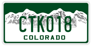 CTK018 license plate in Colorado