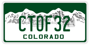 CTOF32  license plate in CO