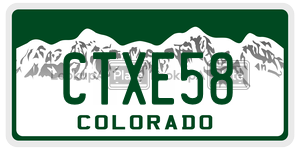 CTXE58  license plate in CO