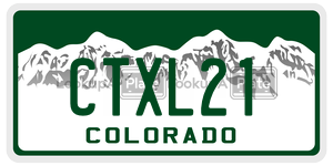 CTXL21  license plate in CO