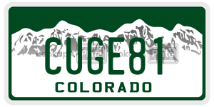 CUGE81  license plate in CO