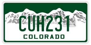 CUH231  license plate in CO