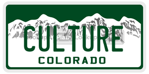 CULTURE  license plate in CO