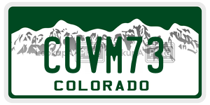 CUVM73 license plate in Colorado