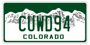 CUWD94 license plate in Colorado