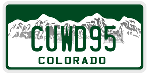 CUWD95 license plate in Colorado