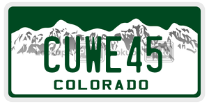 CUWE45  license plate in CO