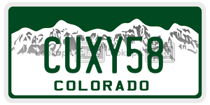 CUXY58 license plate in Colorado