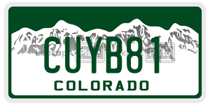 CUYB81  license plate in CO