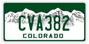 CVA382  license plate in CO