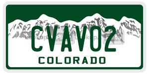 CVAV02  license plate in CO