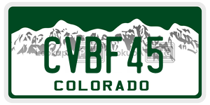 CVBF45  license plate in CO