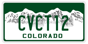 CVCT12  license plate in CO