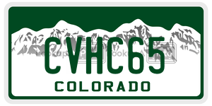 CVHC65 license plate in Colorado