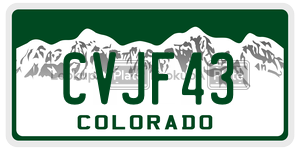 CVJF43  license plate in CO