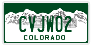 CVJW02  license plate in CO